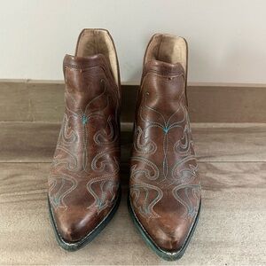 Circle G Brown and Teal Western Boots